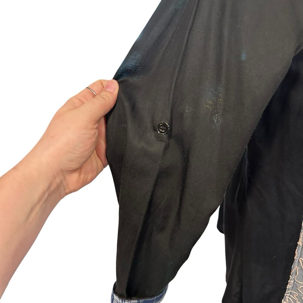 Parsley & Sage Patchwork Tunic Black Mixed Print Oversized High Low Size M - Picture 11 of 13